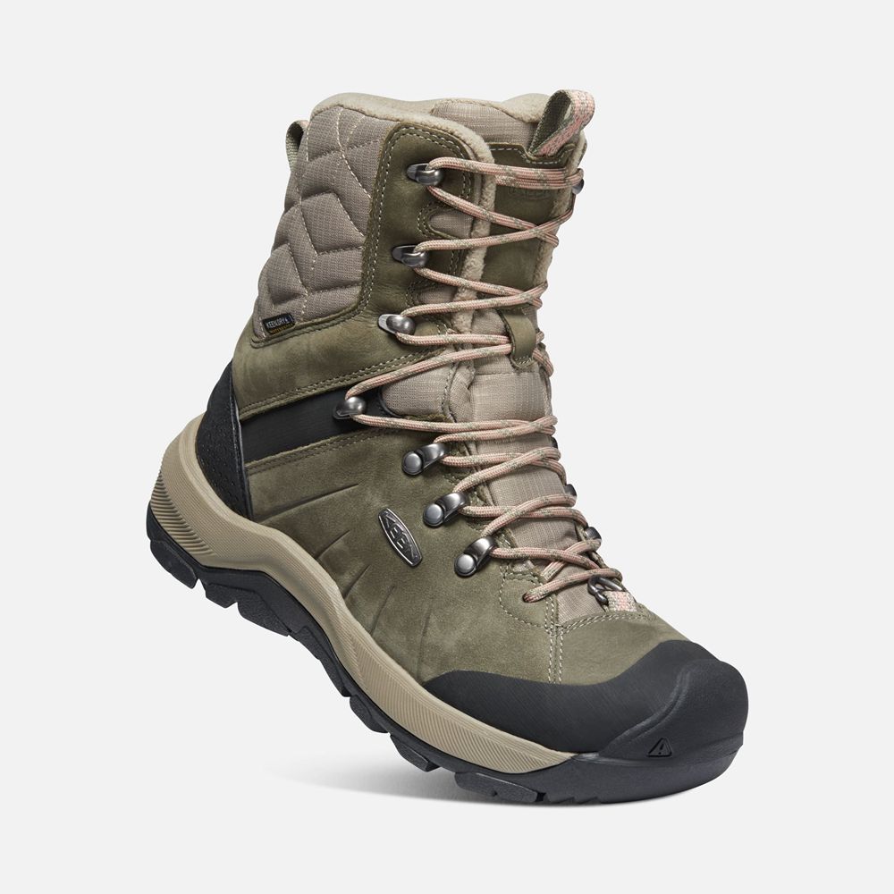 Bottes de Randonnée Keen Femme Vert Olive | Revel Iv Haute Polar | ZFRWB-8659